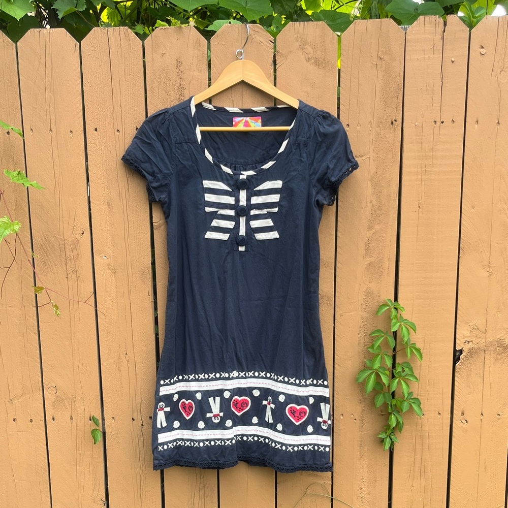 Unhinged Navy and White Dress